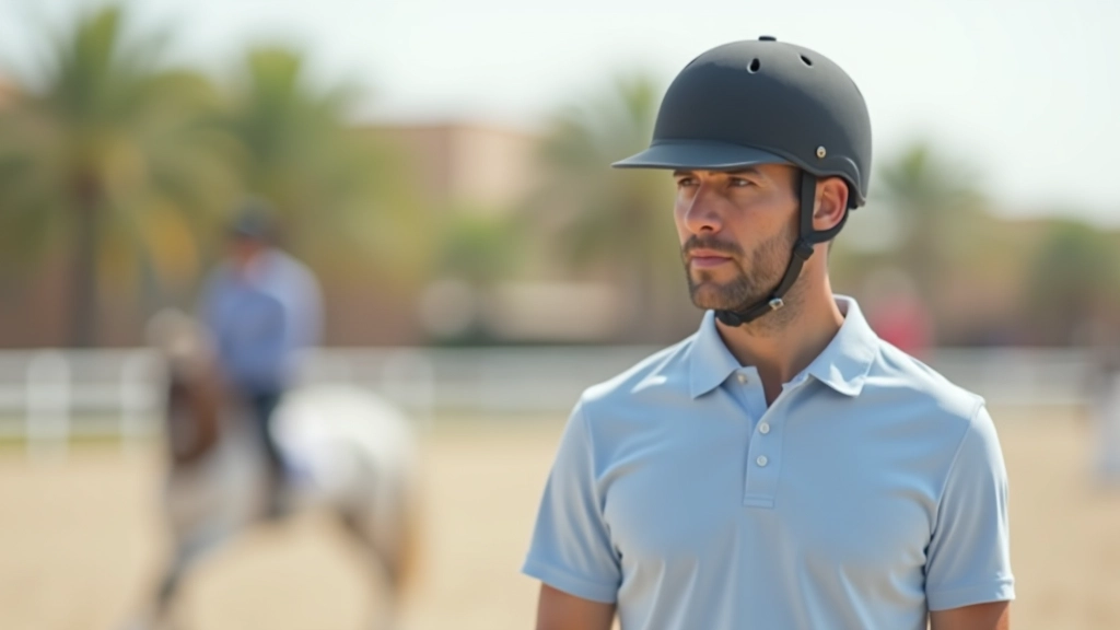مجموعة من الفرسان يتدربون معاً في ساحة فروسية كبيرة مع حصان بيضاء وسوداء